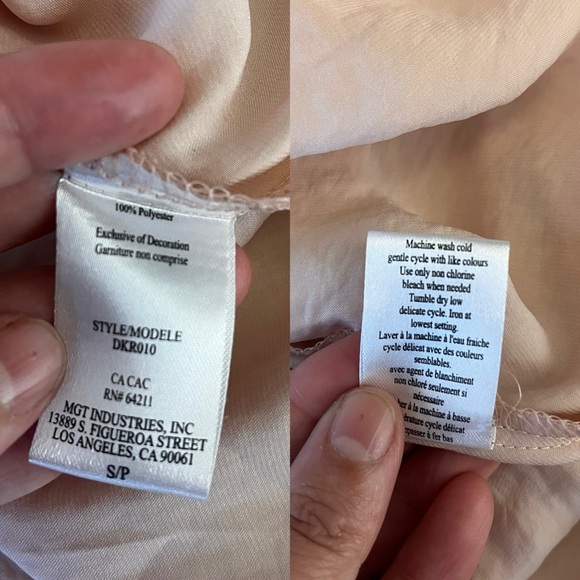 NWT Midnight Bakery Satin Bias Cut Chemise Slip Dress S Rose - Picture 10 of 12